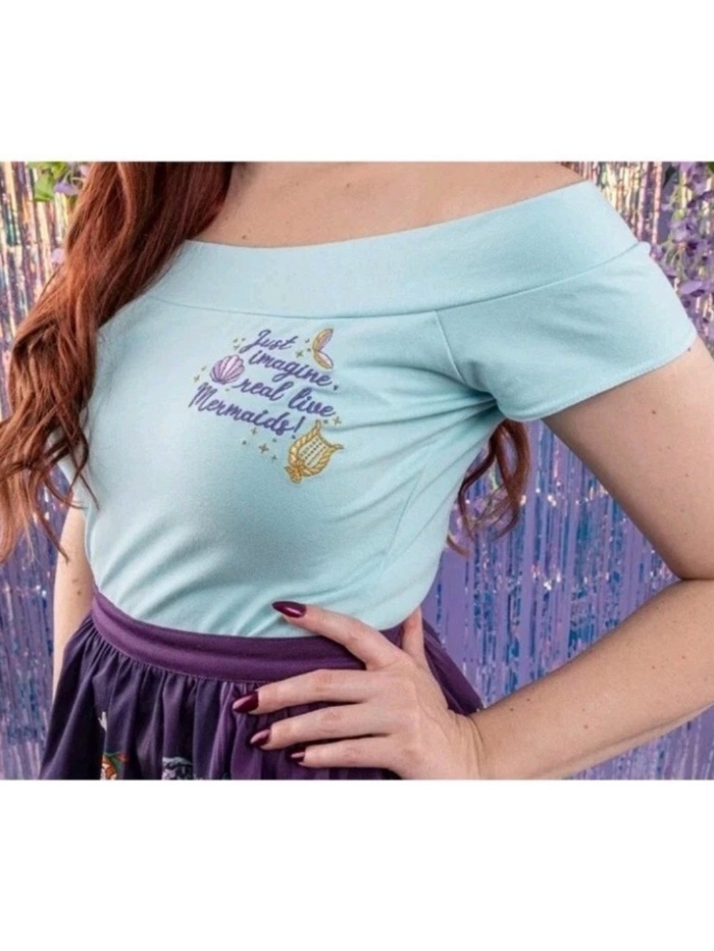 Loungefly Stitch Shoppe Disney Peter Pan Mermaid Lagoon Embroidered Dizzy Top XL